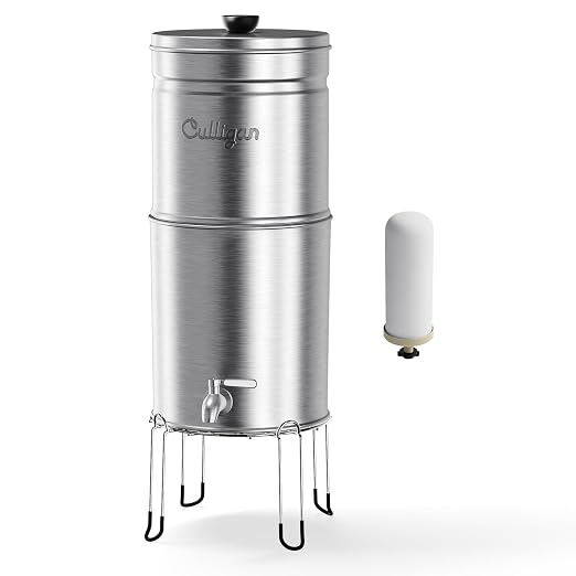Culligan MaxClear 3 Gallon Gravity Water Filter System, Brushed Stainless-Steel by CulliganWater