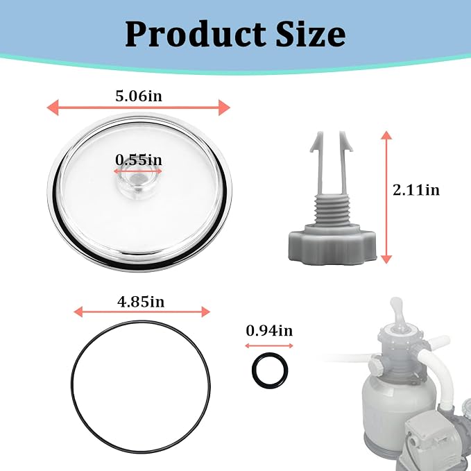 Pool Leaf Trap Cover Lid with O-Ring and Valve Kit - Image 3