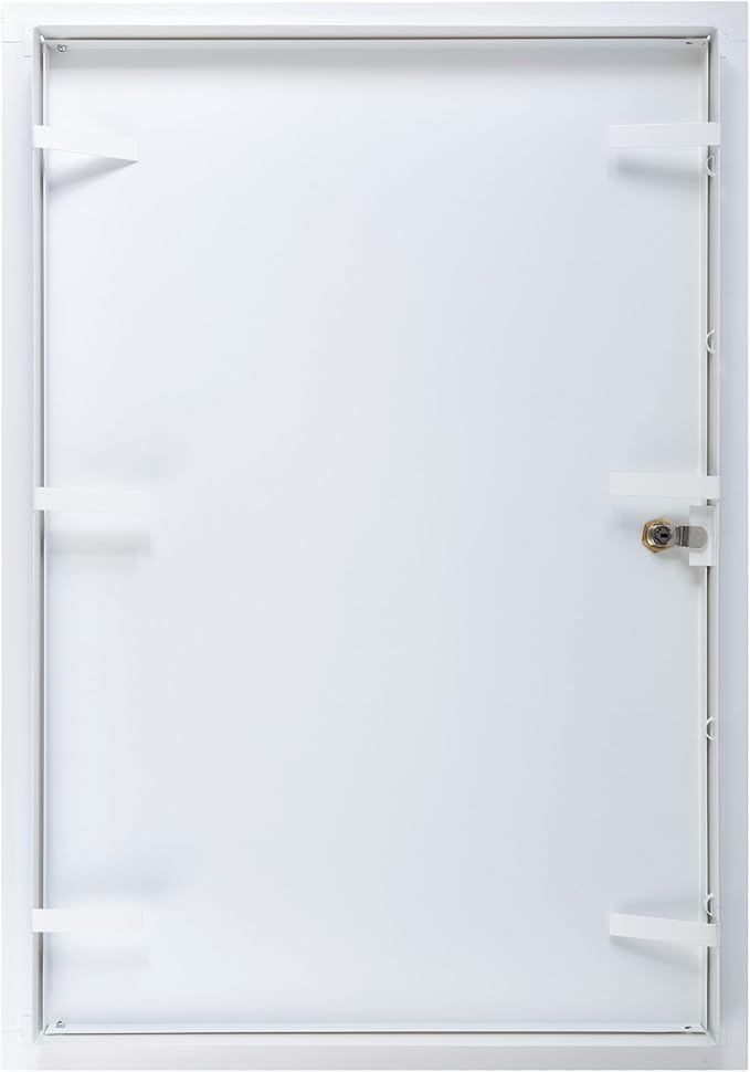 16" x 24" Lockable White Metal Access Panel. Service Shaft Door Panel with Key. Plumbing, Electricity, Heating, Alarm Wall Access Panel for Drywall. Bathroom Services Access Hole Cover.