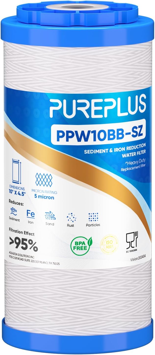 PUREPLUS 10"×4.5" String Wound Sediment Filter Compound by PUREPLUS