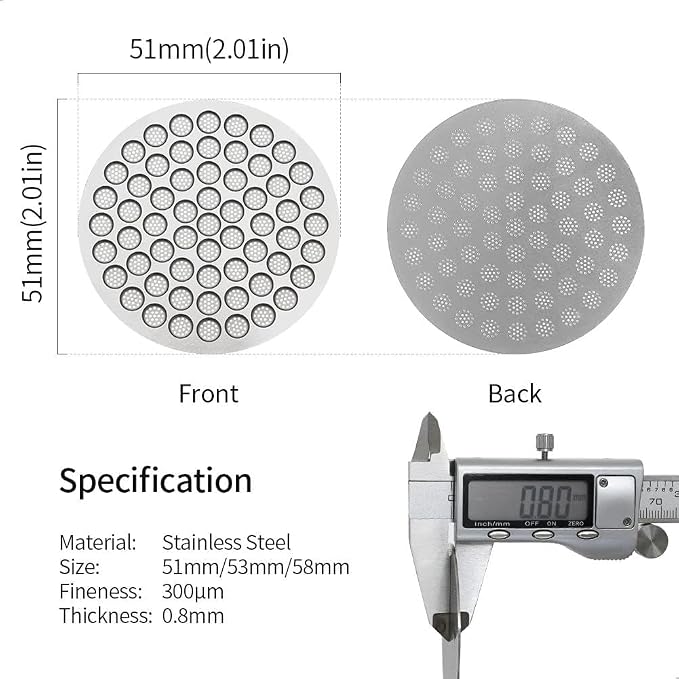 watchget 51mm Espresso Puck Screen Reusable Mesh Coffee Filter 0.8mm Thickness - Image 2