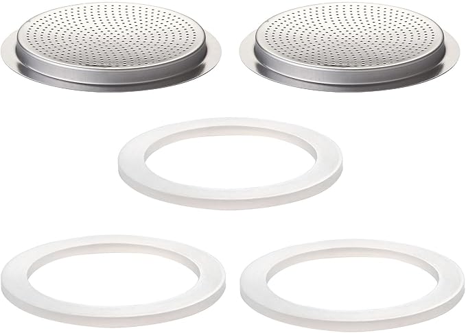 2Pcs Filter with 3Pcs Silicone Gasket Seals by Theperfectcombinationofcoffeehomeandhealthylivingmakingeverydayadayofrituals