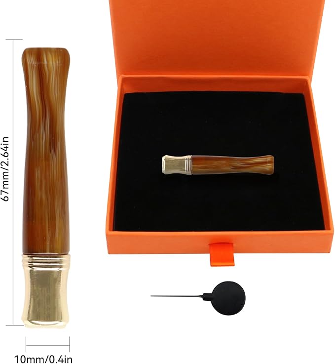 Cigarette Filters Brown Cow Horn Pattern Reusable Clean Tar Tobacco Filter - Image 2