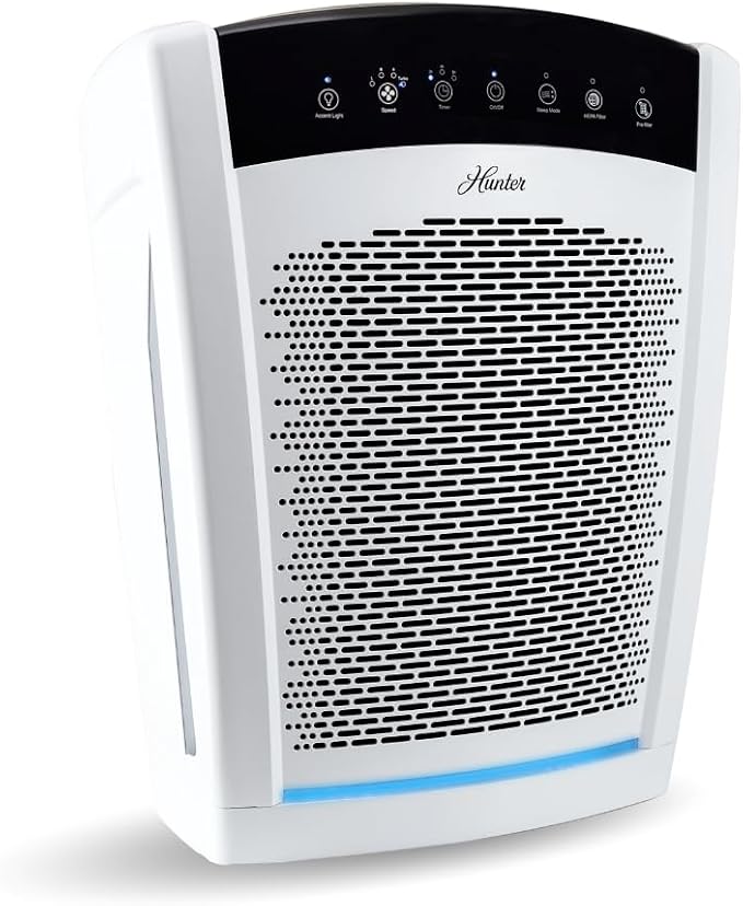 Hunter HP850 Air Purifiers for Home Large Room and Bedroom. True HEPA Air by HunterFanCompany