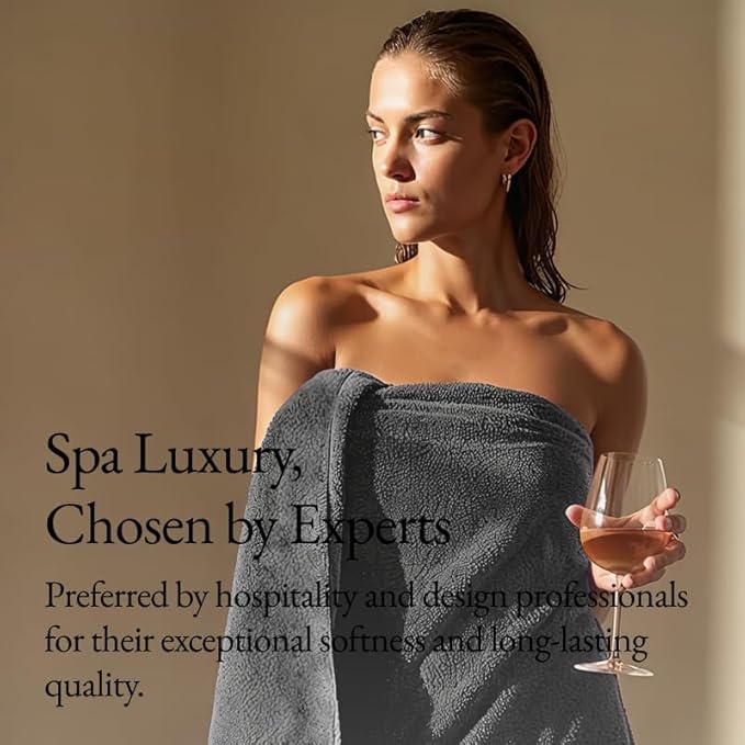 Italic Ultraplush 100% Australian Cotton Hand Towels - Set of 2 Luxury Hand Towels, Ultra Soft and Highly Absorbent 800GSM Towels for Bathroom,Shower, Hotel, and Spa (Charcoal)