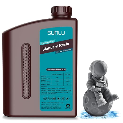SUNLU 3D Printer Resin 2kg, Fast Curing Standard 3D Resin by SUNLU