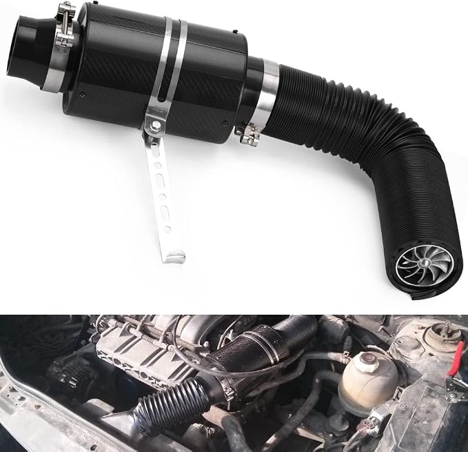 PTNHZ Universal 3" Racing Carbon Fiber Cold Feed Induction Kit Air Intake Kit by PTNHZ