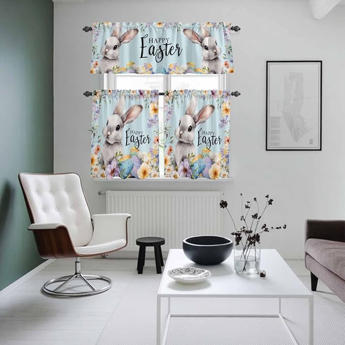 Happy Easter Kitchen Curtains Set 3 Piece - Image 8
