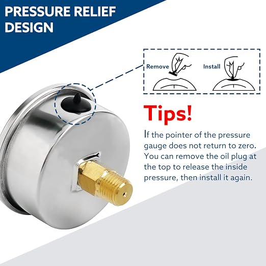 SENCTRL 0-200 Psi Glycerin Liquid Filled Pressure Gauge, 2.5" Dial Size - Image 5