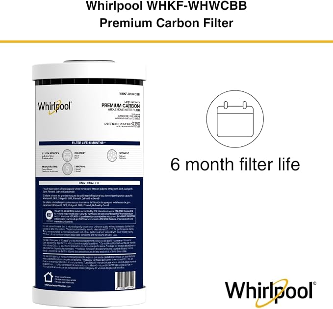 Whirlpool 10" x 4.5" Premium Carbon Water Filter WHKF-WHWCBB, NSF Certified 5 - Image 5