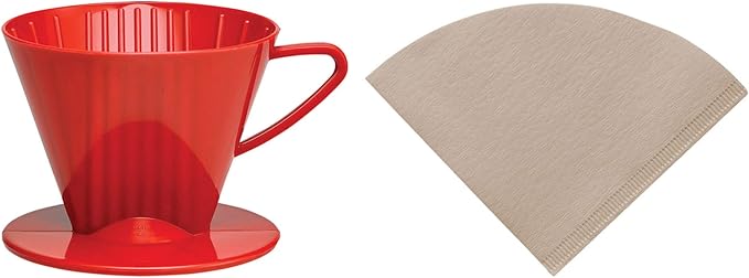 Fino Pour-Over Reusable Coffee Brewing Cone Plus 100 Disposable Unbleached by Fino