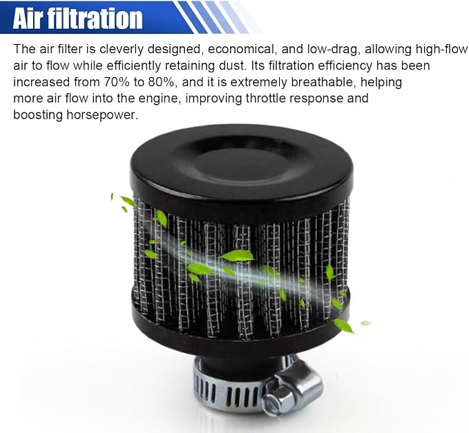 ZIMISI 0.47"/12mm Car Cold Air Intake Filter, Round Tapered Car Valve Cover - Image 4