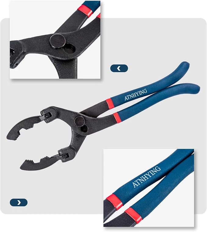 13-Inch Oil Filter Wrench with 90 Degree Swivel, Adjustable Oil Filter Pliers - Image 5