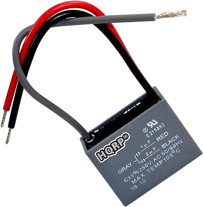 HQRP Capacitor compatible with Harbor Breeze Ceiling Fan 1uf+2uf 3-Wire by HQRP