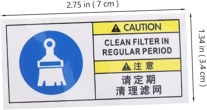 Filter Cleaning Reminder Label Weather Resistant Industrial Equipment - Image 2