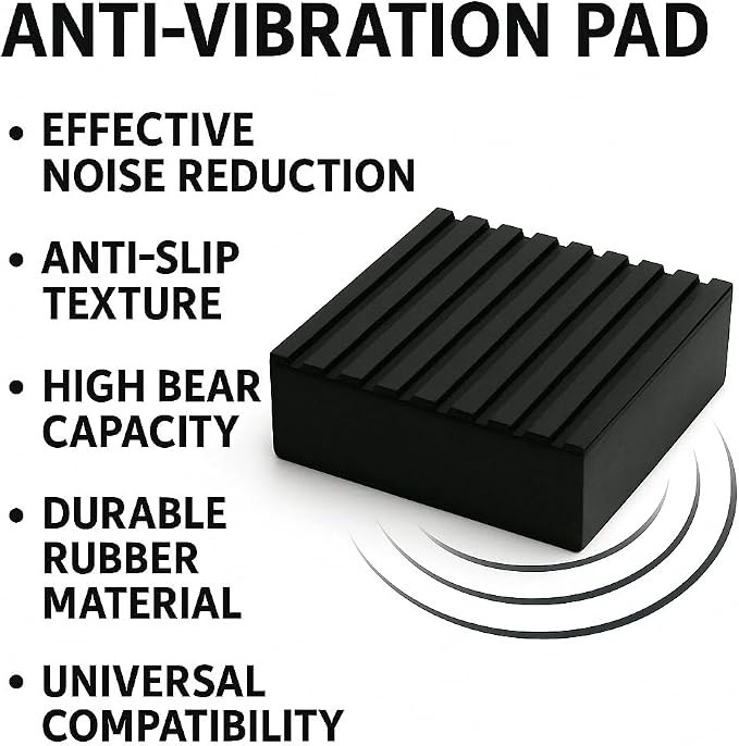 4 Pack Heavy-Duty Anti-Vibration Pads – Solid Rubber 4"x4"x1" | Noise Dampening - Image 3