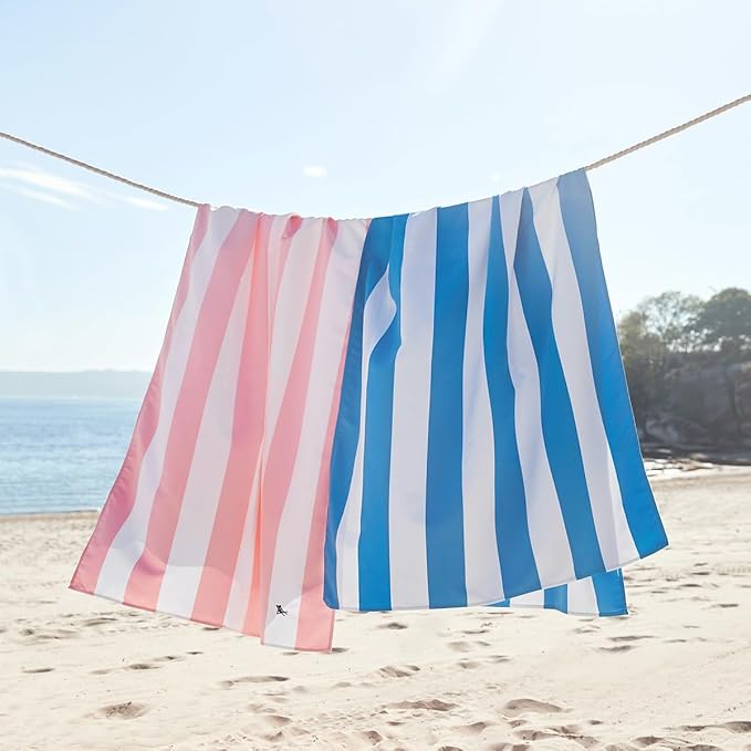 Dock & Bay Beach Towel - Quick Dry, Sand Free - Compact, Lightweight - 100% Recycled - Includes Bag - Set of 4 - Cabana Classics, Extra Large (200x90cm, 78x35)