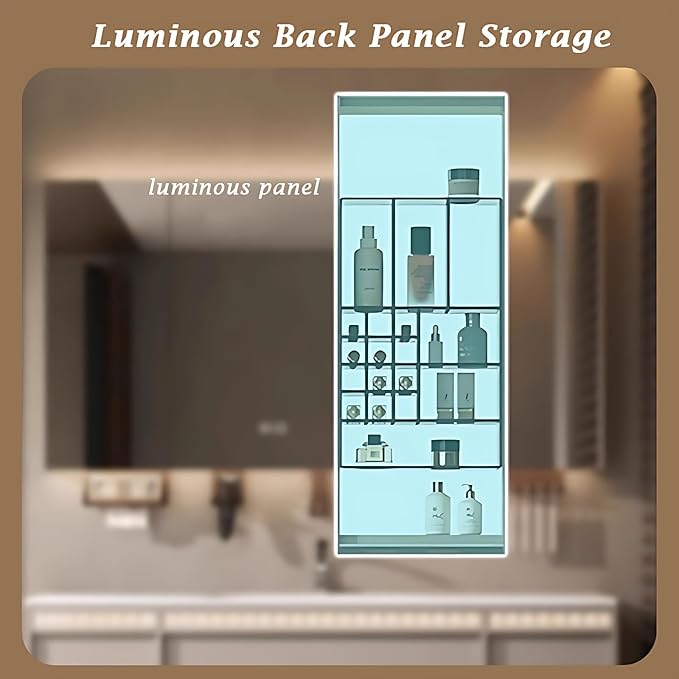 68IN Modern Bathroom Vanity with Sink - Bathroom Vanity with 2 Drawer Organizer, LED Mirror Lights & Defogging Function | Wall - Mounted Vanity with Multifunctional Storage Rack