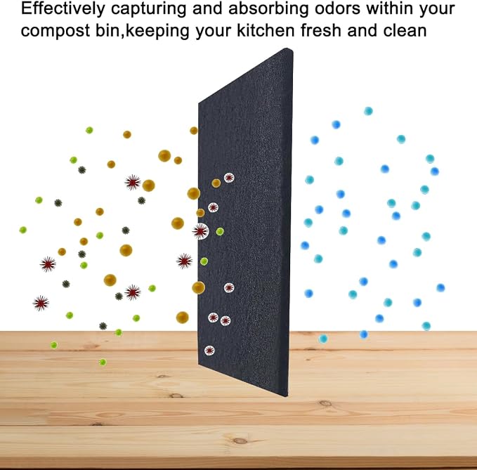 4 Pack Charcoal Filters for Compost Bucket, 6.7inch & 5inch Compost Filters for - Image 4