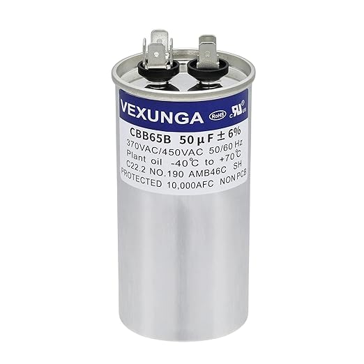 VEXUNGA 50uF 50 MFD 370VAC 440VAC 450VAC 50/60Hz CBB65 CBB65B Run Start by VEXUNGA
