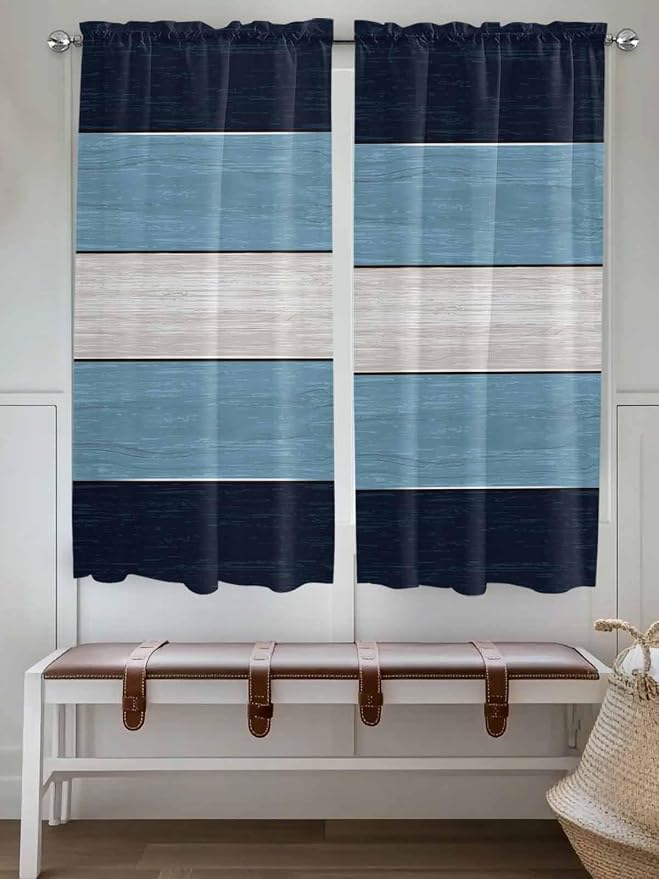 Vintage Country Woodcuts Window Valance Curtains, 2 Panel - Image 2