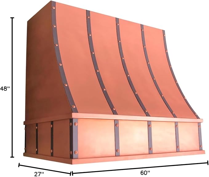 CT Copper Tailor Sloped Copper Vent Hood Island Mount, 1260 CFM Exhaust Fan - Image 10