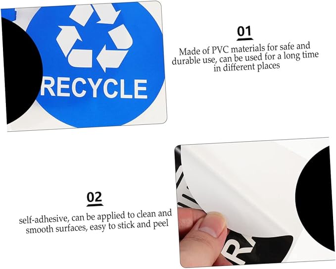 8pcs Trash Sorting Decals Self-Adhesive Waste Container Stickers - Image 8