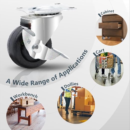 POWERTEC 2 Inch Swivel Caster Wheels Set of 4 - Image 6