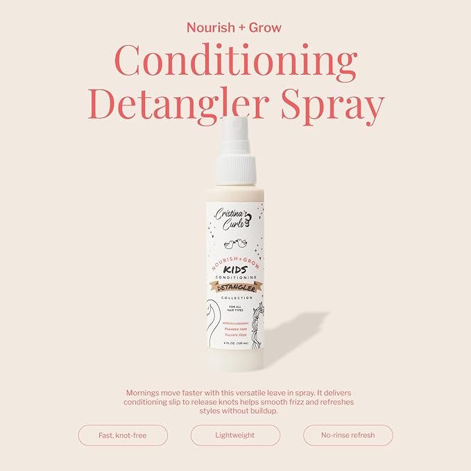 Cristina's Curls Conditioning Detangler Spray for Kids – Leave-in Slip & Frizz Control with No Buildup