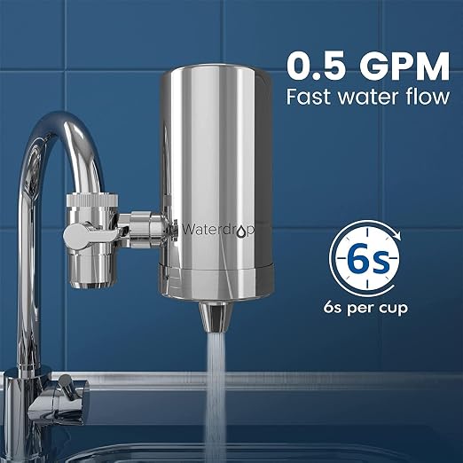 Waterdrop Water Filter for Sink Faucet, 360° Rotating Stainless Steel, NSF - Image 8
