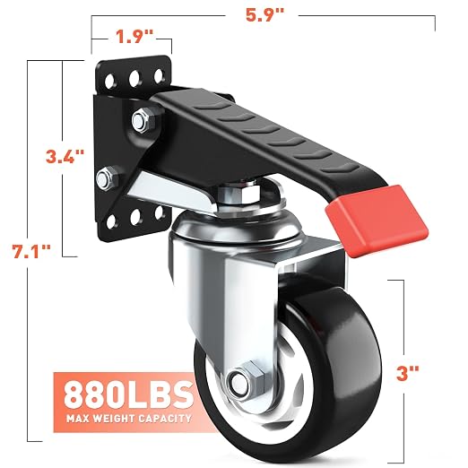 SPACEKEEPER Workbench Casters Kit 880 Lbs - Image 2