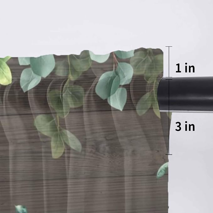 Easter Sheer Valances for Windows 54"x18", Light Filtering Kitchen Curtains - Image 7
