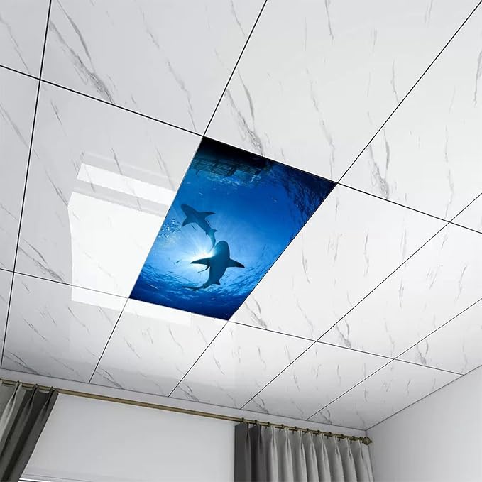 2PCS Fluorescent Light Covers for Classroom Ceiling Lights Magnetic Light Covers - Image 7