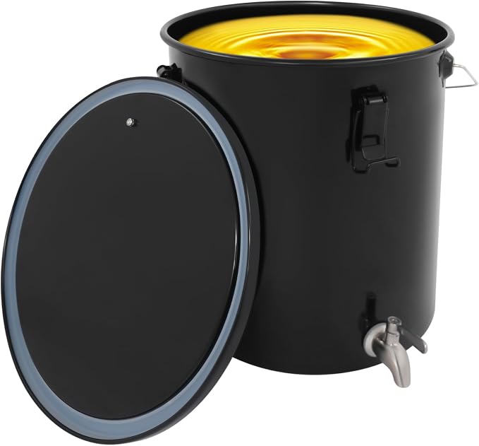 Fryer Oil Container With Filter, 6 Gallon Bucket With Lid, Strainer Bag by LOYALHEARTD