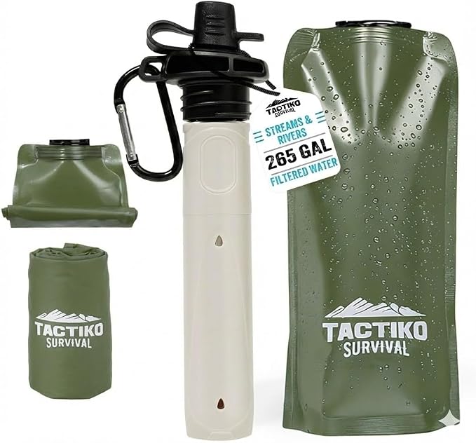 Tactiko Survival 20oz/600ml Purifying Water Bottle Filter Kit by TactikoSurvival