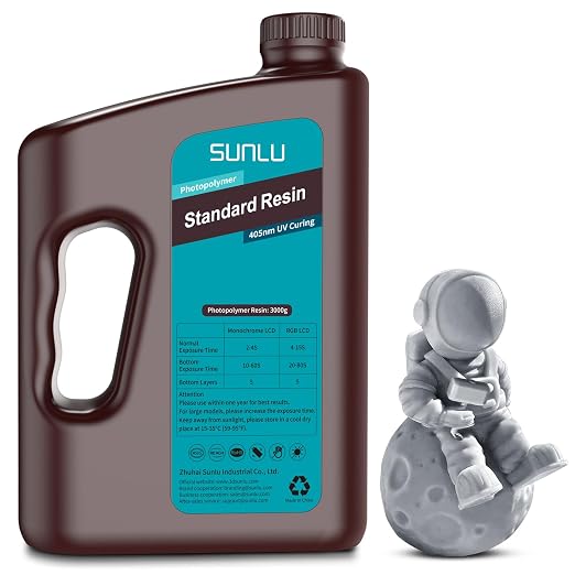 SUNLU 3D Printer Resin 3kg, Fast Curing Standard 3D Resin by SUNLU
