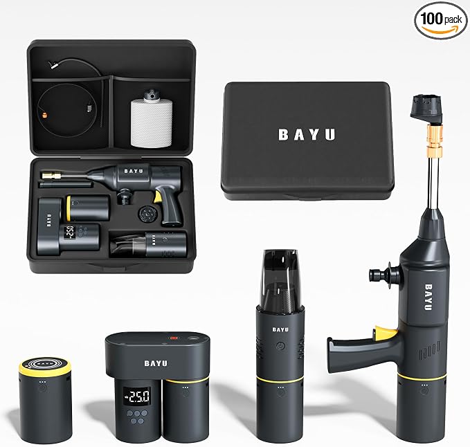 BAYU 3 in 1 Car Smart Kit, 8000PA Car Vacuum Cleaner, 200PSI Cordless Pressure by BAYU