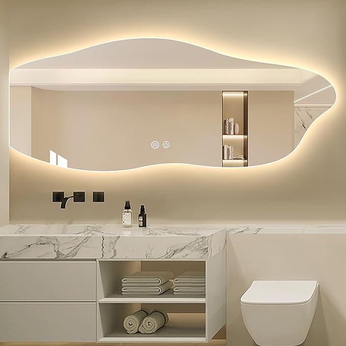 JSLJDM 500 X1000 mm Illuminated Backlit LED Bathroom Mirror, Wall Mounted by JSLJDM