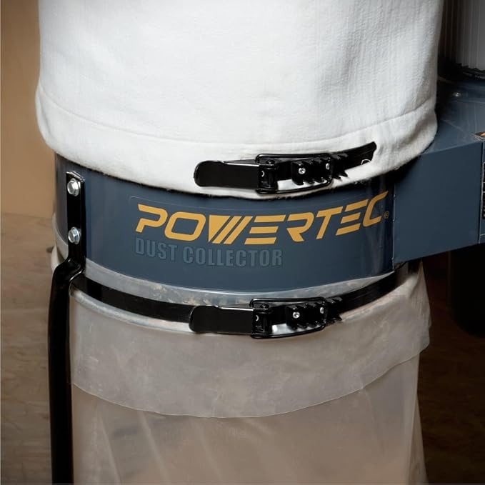 POWERTEC 70426 Dust Collector Bags and Clamp Set | 21" x 31" x 1 Micron Filter - Image 14