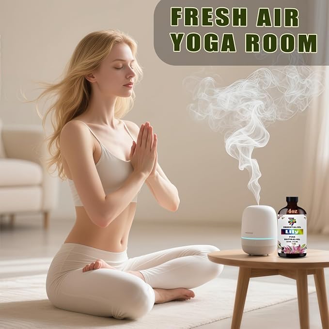 Lily Essential Oil (4 oz/120 ml) — Lily Oils for Aromatherapy, diffusers, humidifiers, Home fragrances, DIY Skincare, soap Making, DIY Candle Making, Relaxation, Yoga, and Meditation
