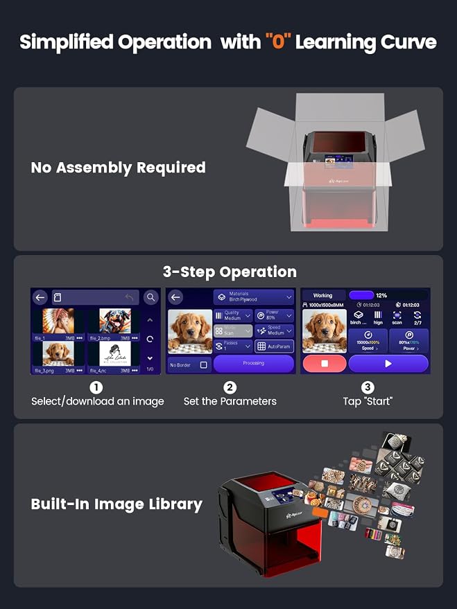 AlgoLaser 10W Portable Laser Engraver Machine: Smart Laser Engraver/Cutter - Image 4