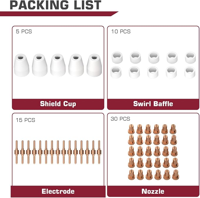 ARCCAPTAIN 60PCS PT31 Plasma Cutting Consumables Fit CUT-45 CUT-50 CT-312 - Image 2