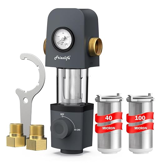Frizzlife 40 & 100 Micron Spin Down Sediment Water Filter by FRIZZLIFE