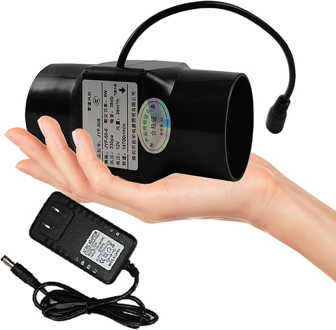 2 Inch 22 Cfm Inline Duct Ventilation Fan Air Circulation Vent Blower Black by Unknown