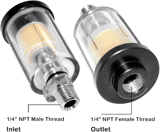 beduan Water Oil Separator Filter, 1/4" NPT Male and Female Thread Spray Gun - Image 4