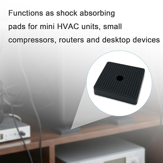 4 Pack-50x50x10 mm Thick Rubber Anti Vibration Pads, Square Rubber Isolation Pad - Image 4