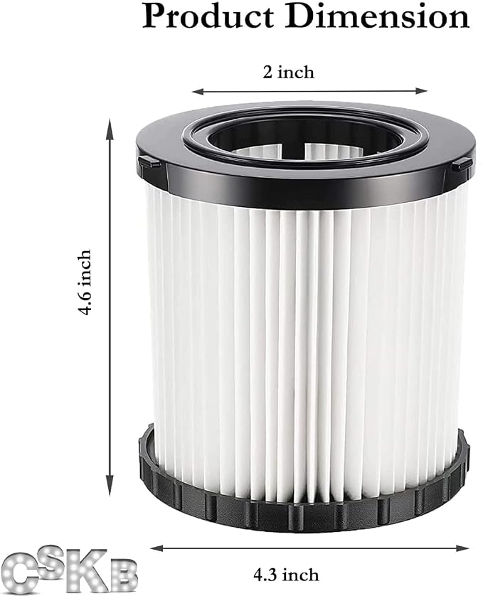 2 Pack DCV5801H Wet/Dry Vacuum HEPA Replacement Filter Compatible - Image 2