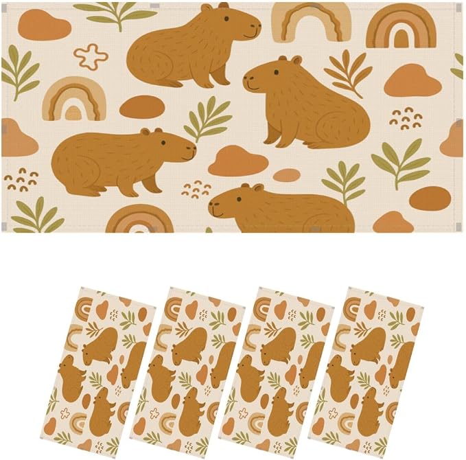 4 Pcs Fluorescent Light Covers for Ceiling Lights Cute Capybara Gifts Rainbows by Unknown
