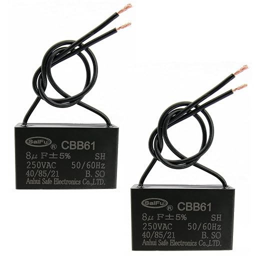 CBB61 Capacitor 8uf 250V AC Ceiling Fan 2 Wire 50/60Hz by AKZYTUE