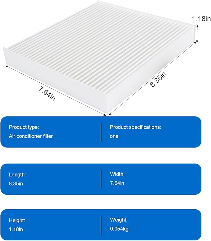 Cabin Air Filter with Activated Carbon, Compatible with CP285, Toyota Camry - Image 5